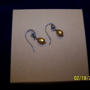 Silpada Copper Pearl and Sterling Earrings W1431